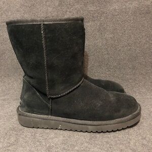 Koolaburra By Ugg Boots Womens Size 8 Short Shearling Winter 1017090 Black Suede